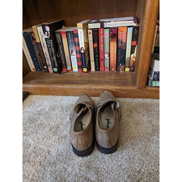 Free people Brady slip on taupe leather pointed toe loafer euc sz 7 - Picture 3 of 7